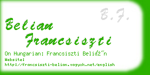 belian francsiszti business card